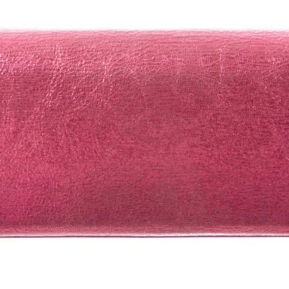 Metallic pink leather SAINT LAURENT Monogram Kate clutch with gold-tone hardware - Picture 2 of 5